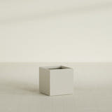 Montroy Cube Planter in Satin Beige, 24", shown empty