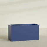 Brisbane Rectangular Planter in Matte Cobalt Blue, 60"L × 24"D × 32"H, shown empty