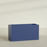 Brisbane Rectangular Planter in Matte Cobalt Blue, 60"L × 24"D × 32"H, shown empty