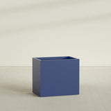 Brisbane Rectangular Planter in Matte Cobalt Blue, 36"L × 24"D × 32"H, shown empty