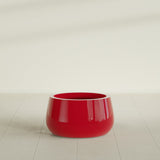 Short Hayden Bowl Planter in Gloss Red, 16"D × 8"H, shown empty