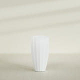 San Jose Tall Fluted Planter in Matte Bright White, 22"D × 40"H, shown empty