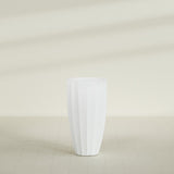 San Jose Tall Fluted Planter in Matte Bright White, 22"D × 40"H, shown empty