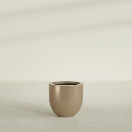 Alzira Bowl Planter in Gloss Metallic Gold, 23"D × 22"H, shown empty