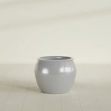 Shanghai Fishbowl Planter in Metallic Silver, 22", shown empty