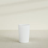Tegel Round Tapered Planter in Matte Bright White, 18"D × 26"H, shown empty