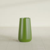 Saigon Tapered Round Planter in Satin Green, 14"D × 30"H, shown empty