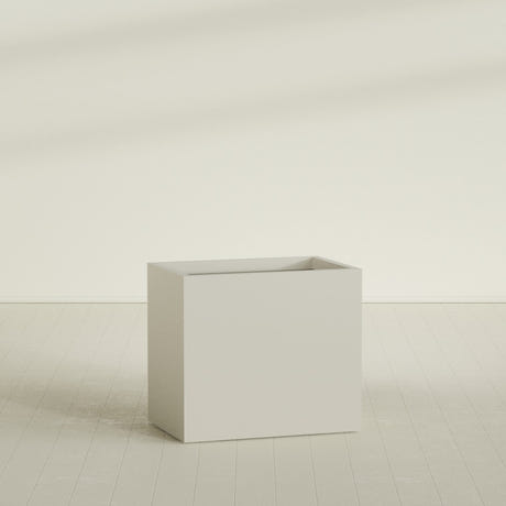 Brisbane Rectangular Planter in Satin Beige, 36"L × 24"D × 32"H, shown empty