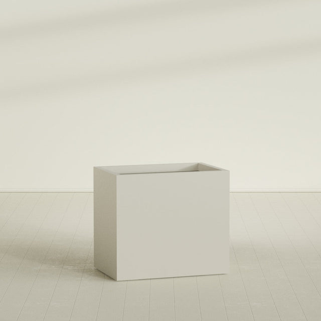 Brisbane Rectangular Planter in Satin Beige, 36"L × 24"D × 32"H, shown empty
