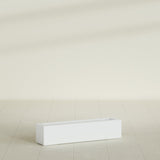 Salon Box Planter in Matte Bright White, 36" Long, shown empty