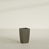 Toulan Tapered Square Planter in Matte Bronze, 12"W × 22"H, shown empty