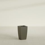 Toulan Tapered Square Planter in Matte Bronze, 12"W × 22"H, shown empty