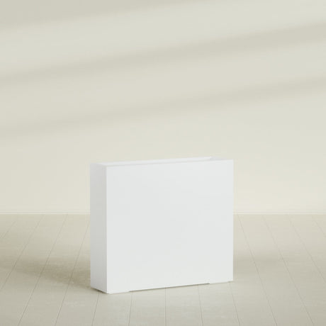Amesbury Narrow Rectangular Planter in Matte Bright White, 36"L × 10"D × 32"H, shown empty