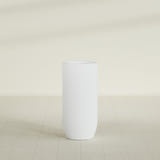 Saint Tropez Bullet Round Planter in Gloss Bright White, 20"D × 43"H, shown empty