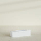 Monaco Rectangle Planter in Gloss Bright White, 26"L, shown empty