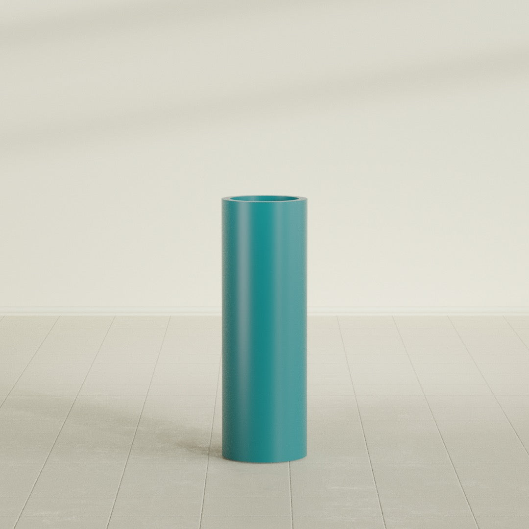 Corry Cylinder Planter in Satin Seafoam Green, 10"D × 30"H, shown empty