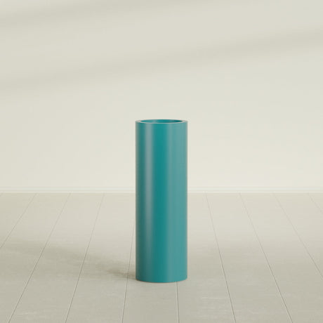 Corry Cylinder Planter in Satin Seafoam Green, 10"D × 30"H, shown empty