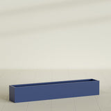 Monaco Rectangle Planter in Matte Cobalt Blue, 44"L, shown empty