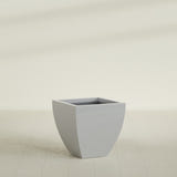 Lima Tapered Square Planter in Metallic Silver, 24", shown empty