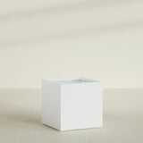Montroy Cube Planter in Matte Bright White, 40", shown empty