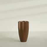 San Jose Tall Fluted Planter in Metallic Bronze, 22"D × 40"H, shown empty