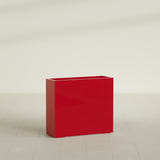 Perth Rectangular Planter in Gloss Red, 48"L × 16"D × 42"H, shown empty