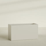 Brisbane Rectangular Planter in Satin Beige, 60"L × 24"D × 32"H, shown empty