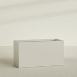 Brisbane Rectangular Planter in Satin Beige, 60"L × 24"D × 32"H, shown empty