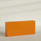 Delray Rectangular Planter in Gloss Tangerine, 72"L × 12"D × 32"H, shown empty
