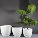 Wannsee round fiberglass planter