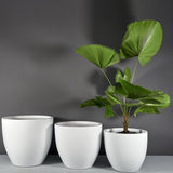 Wannsee round fiberglass planter