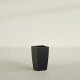 Toulan Tapered Square Planter in Matte Black, 12"W × 22"H, shown empty