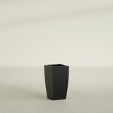Toulan Tapered Square Planter in Matte Black, 12"W × 22"H, shown empty