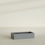 Antwerp Rectangular Planter in Matte Gunmetal, 48"L × 24"D × 12"H, shown empty