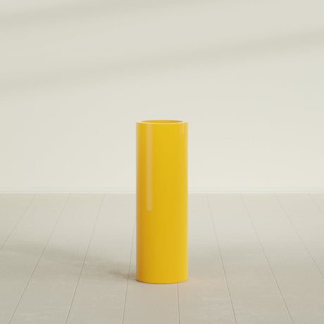 Corry Cylinder Planter in Gloss Saffron, 10"D × 30"H, shown empty