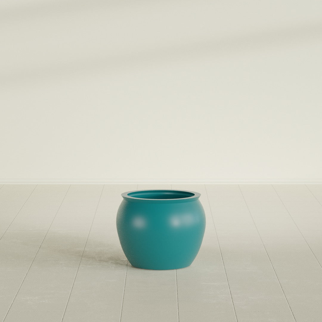 Shanghai Fishbowl Planter in Satin Seafoam Green, 16", shown empty