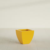 Lima Tapered Square Planter in Gloss Saffron, 16", shown empty