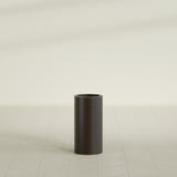 Corry Cylinder Planter in Matte Dark Brown, 10"D × 20"H, shown empty