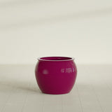 Shanghai Fishbowl Planter in Gloss Eggplant, 22", shown empty