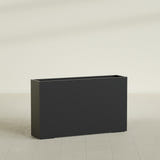 Perth Rectangular Planter in Matte Black, 72"L × 16"D × 42"H, shown empty
