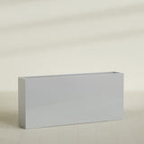 Delray Rectangular Planter in Metallic Silver, 72"L × 12"D × 32"H, shown empty