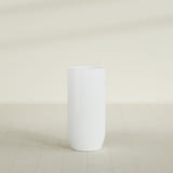 Saint Tropez Bullet Round Planter in Matte Bright White, 20"D × 43"H, shown empty