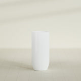 Saint Tropez Bullet Round Planter in Matte Bright White, 20"D × 43"H, shown empty