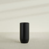 Saint Tropez Bullet Round Planter in Matte Black, 24"D × 50"H, shown empty