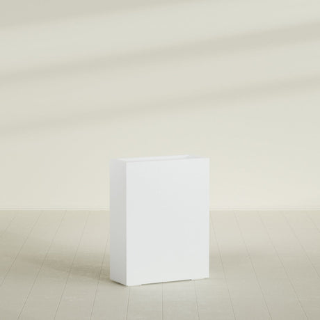 Amesbury Narrow Rectangular Planter in Matte Bright White, 24"L × 10"D × 32"H, shown empty