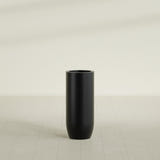 Saint Tropez Bullet Round Planter in Matte Black, 16"D × 38"H, shown empty