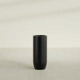 Saint Tropez Bullet Round Planter in Matte Black, 16"D × 38"H, shown empty
