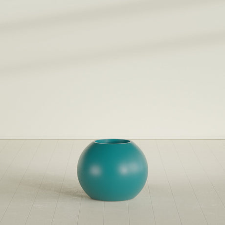 Globe Planter in Satin Seafoam Green, 24"D × 19"H, shown empty