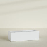 Torino Wide Rectangular Planter in Gloss Bright White, 60"L × 24"D × 18"H, shown empty