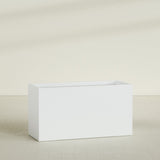 Brisbane Rectangular Planter in Matte Bright White, 60"L × 24"D × 32"H, shown empty